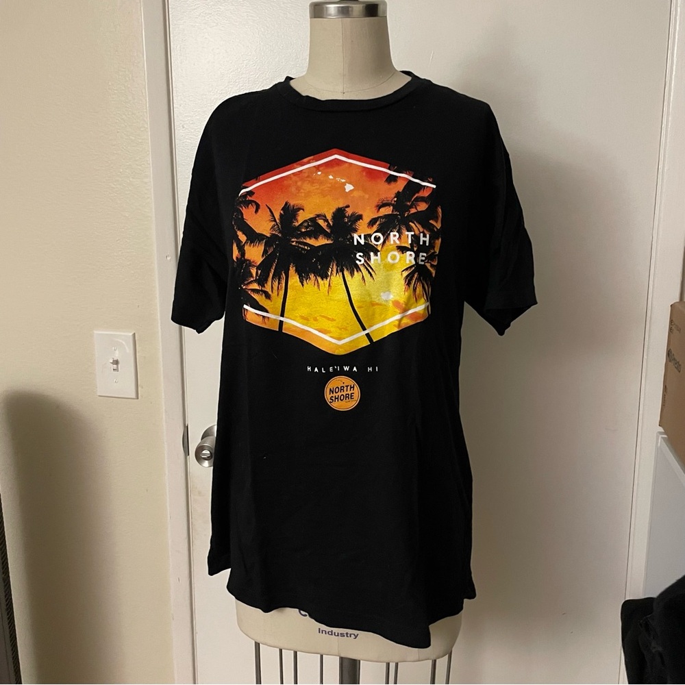 Black North Shore cotton t-shirt, size L